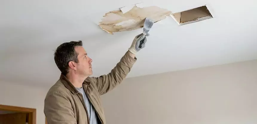 Ceiling Water Stain and Drywall Repair in Flowery Branch